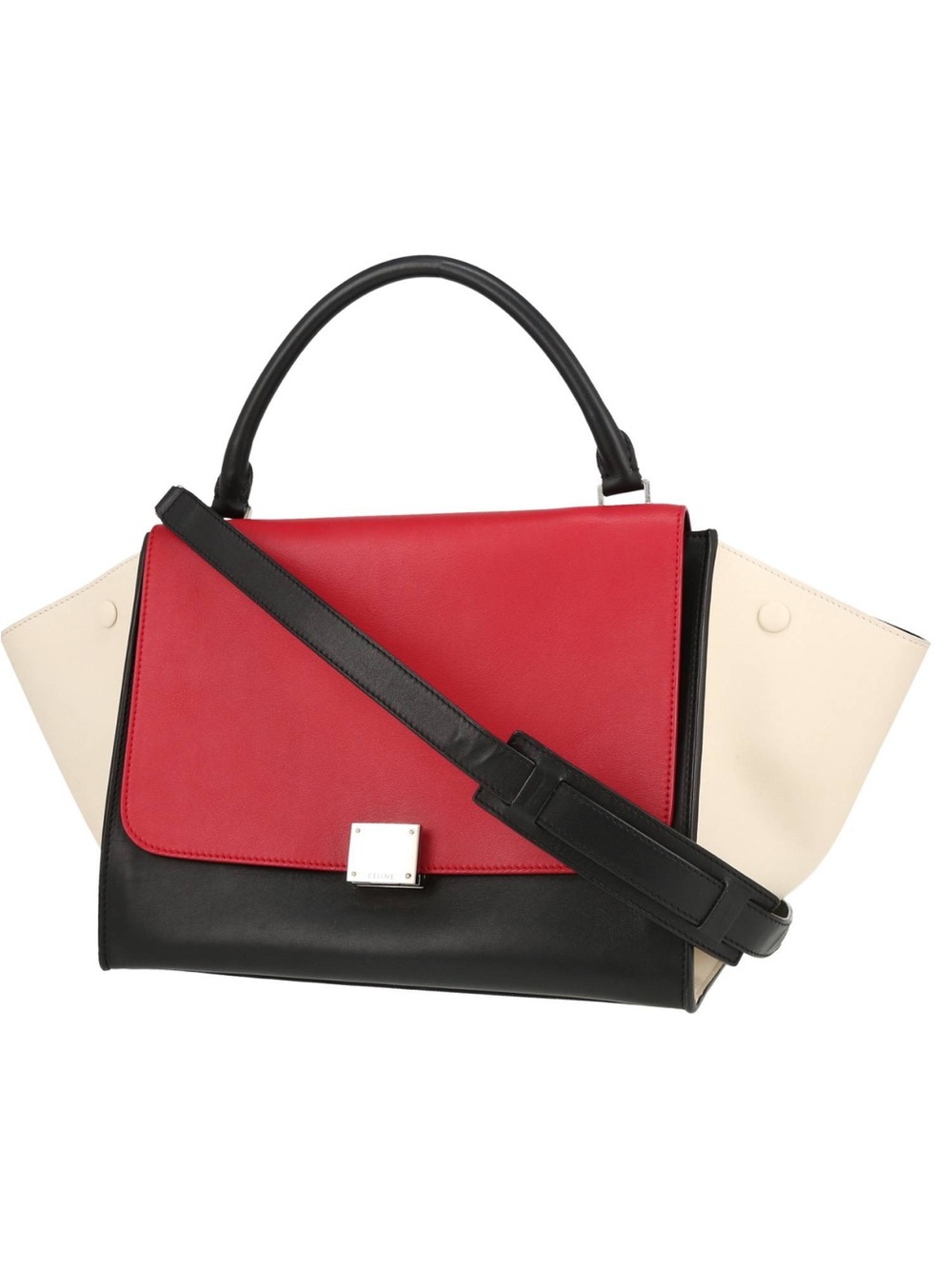 Celine Trapeze Handbag Tricolor - Black, Red and Cream